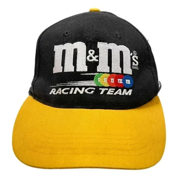 M&Ms Racing Baseball Cap Team  Ken Schrader 36 Black Yellow NASCAR 2000 - Picture 1 of 6